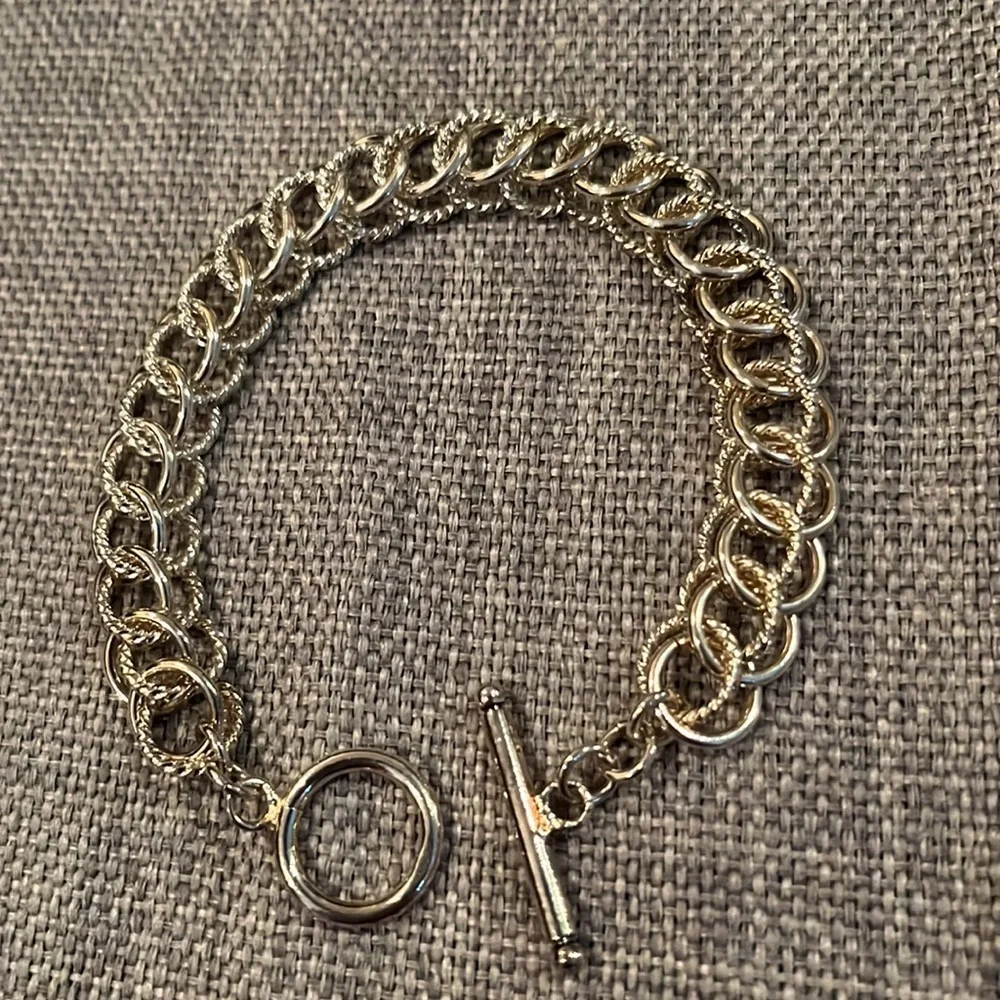 Chainmaille Rope & Smooth Texture Rings Bracelet Double Link Charm Bracelet - Picture 14 of 16